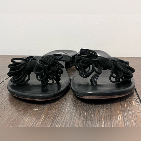 Manolo Blahnik Black Leather Bow Accents Sandals size 37 Women’s US size 7 - Picture 7 of 12